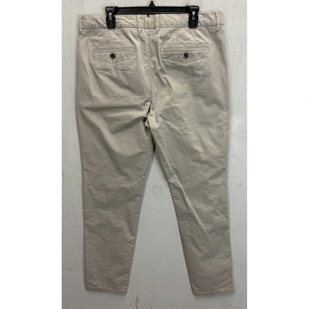 Mens PERK Khaki Pants Slim Stretch Size 36x32 Brown Tan Casual Flat Front